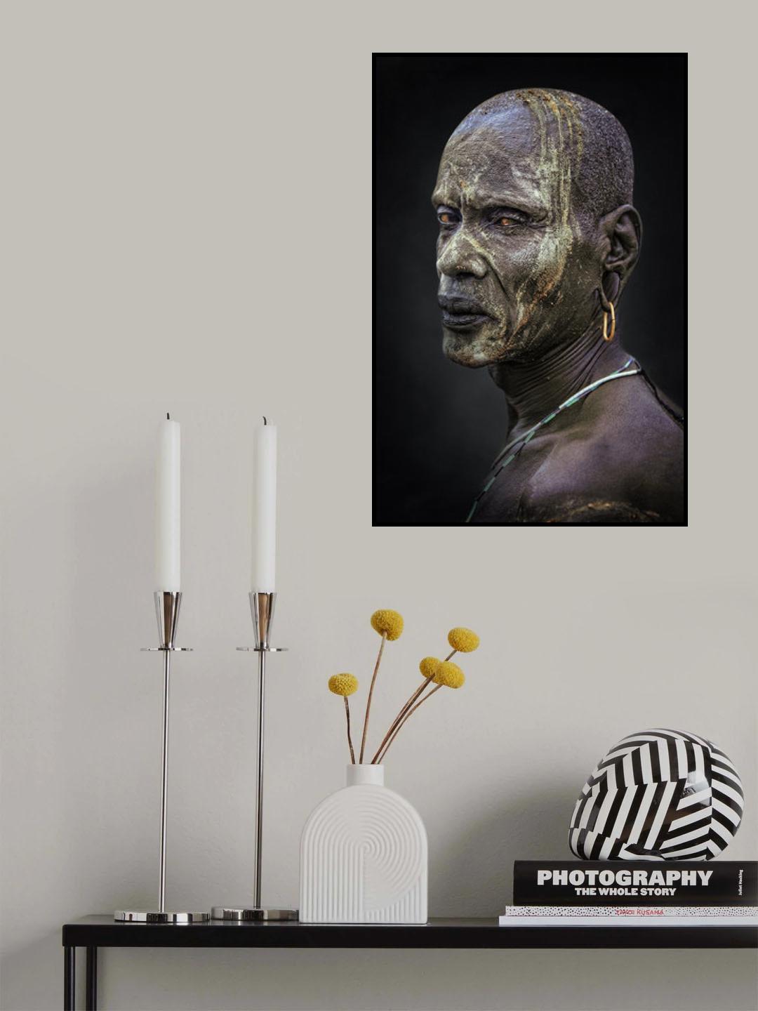African portrait Mursi Poster och Canvastavla