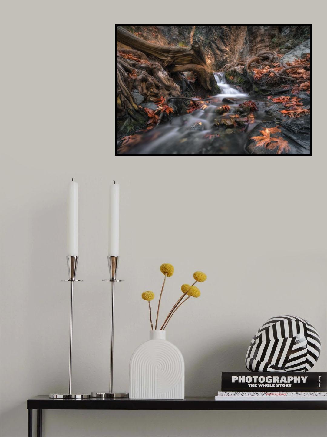 Autumn Cascade Poster och Canvastavla