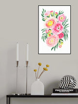 Savanna pink ranunculus bouquet Poster och Canvastavla
