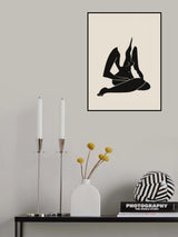 Long Hair Nude In Black Poster och Canvastavla