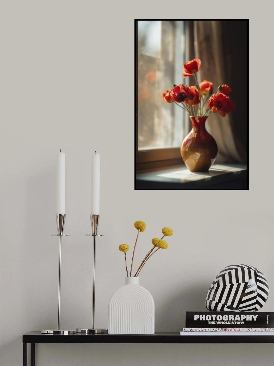 Poppy In Vase Poster och Canvastavla