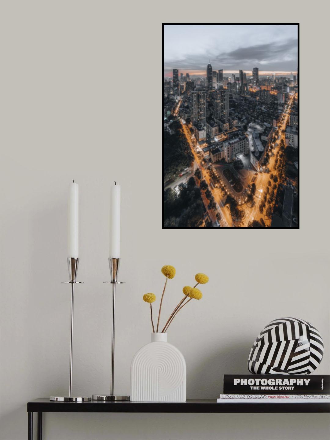 Wuhan skyline (New york style) Poster och Canvastavla