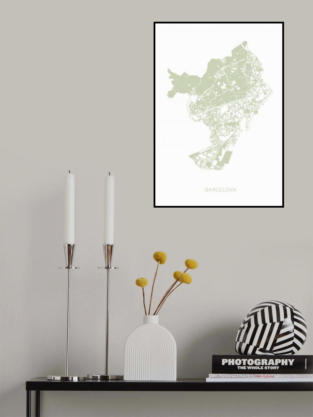 Barcelona Map Poster och Canvastavla