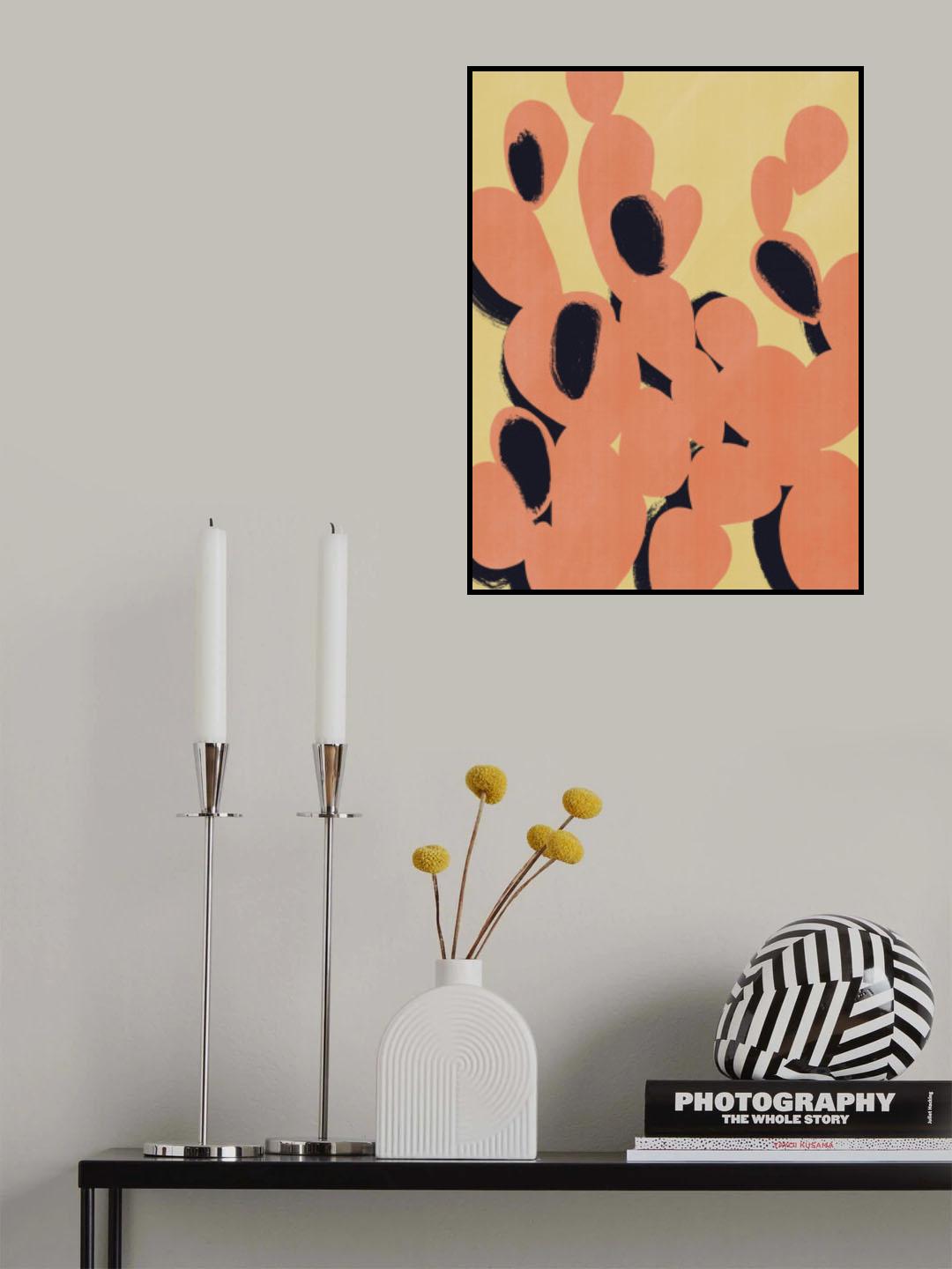 Orange Cactus Silhouette Poster och Canvastavla