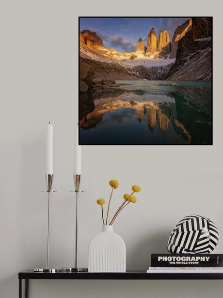 Sunrise at Paine Towers Poster och Canvastavla
