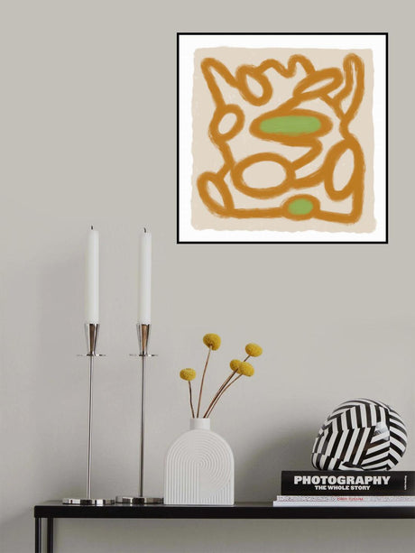 Tan Scribble 1 Poster och Canvastavla