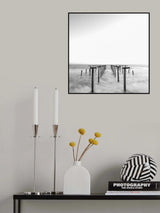 old pier and dramatic seascape Poster och Canvastavla