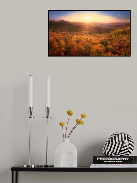 Autumn's Embrace at Sunrise Poster och Canvastavla