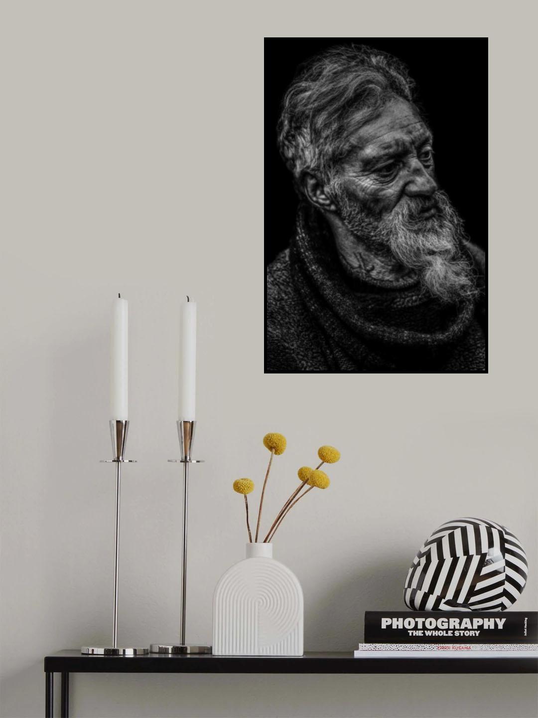 Homeless Man Portrait Poster och Canvastavla