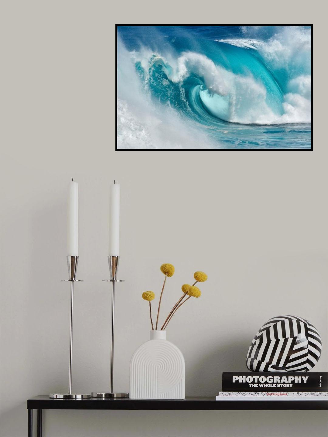 When the ocean turns into blue fire Poster och Canvastavla