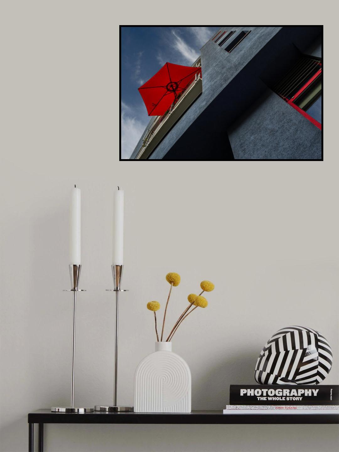 The Red Umbrella Poster och Canvastavla