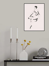Naked Woman Black and White Poster och Canvastavla