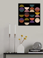 Mid Circles Terracotta Blck1 Poster och Canvastavla