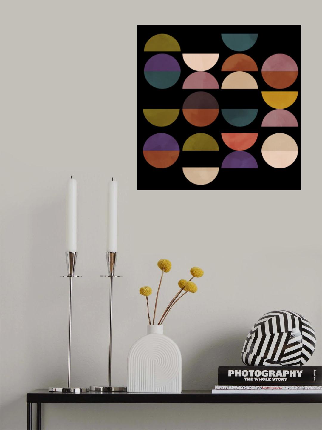 Mid Circles Terracotta Blck1 Poster och Canvastavla