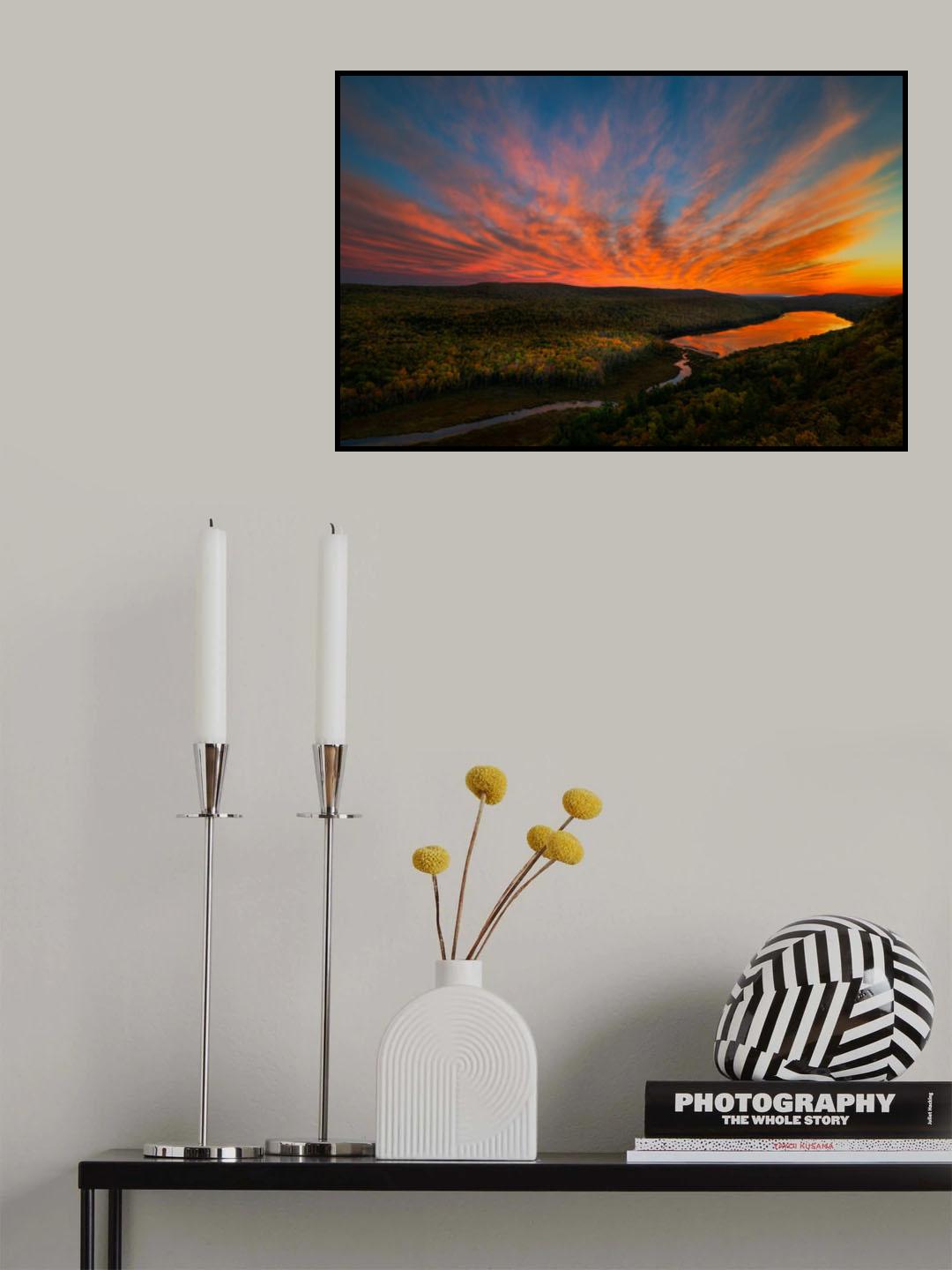Sunset over Porcupine Mountains Poster och Canvastavla