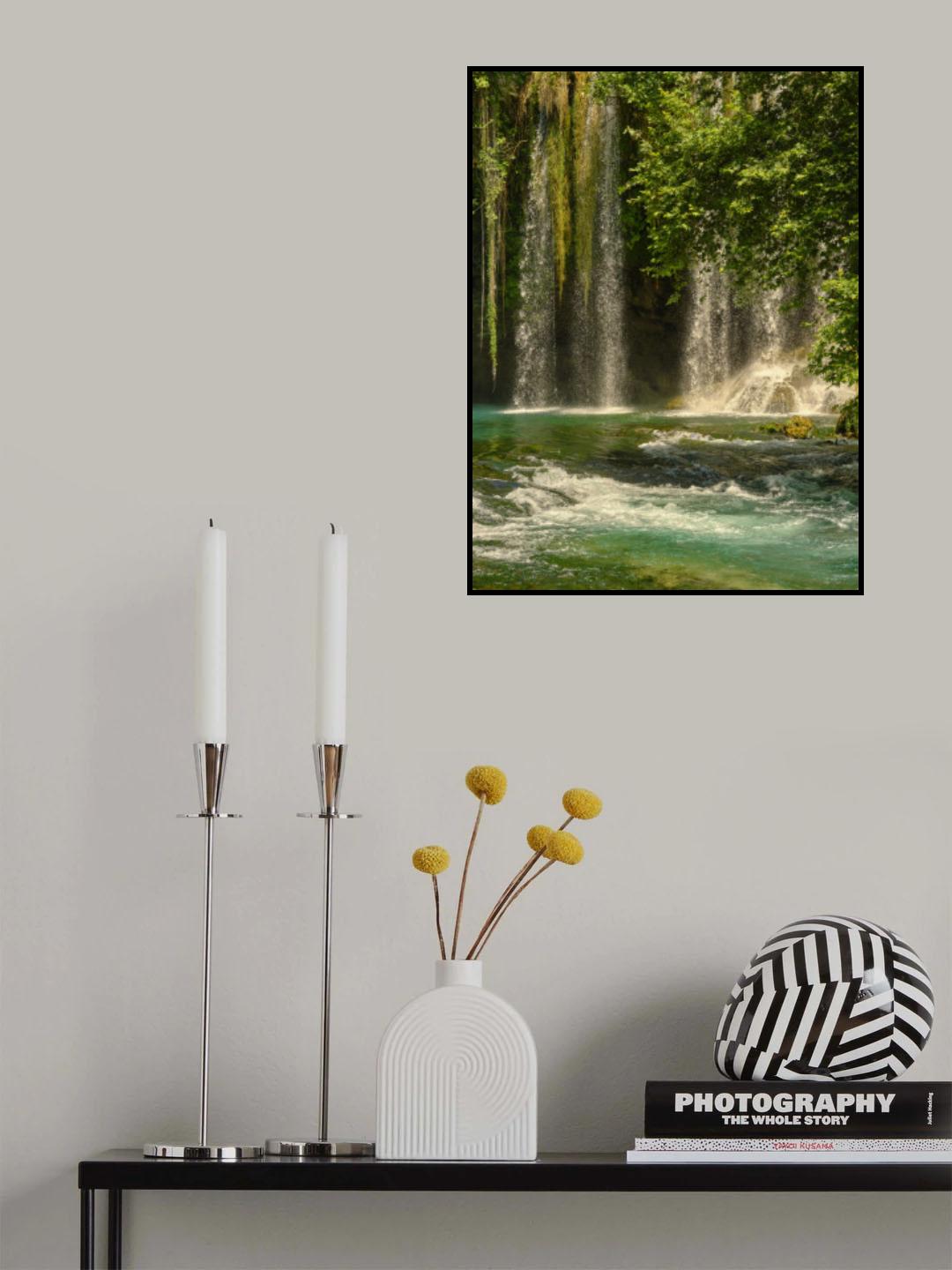 beautiful waterfall in the forest Poster och Canvastavla