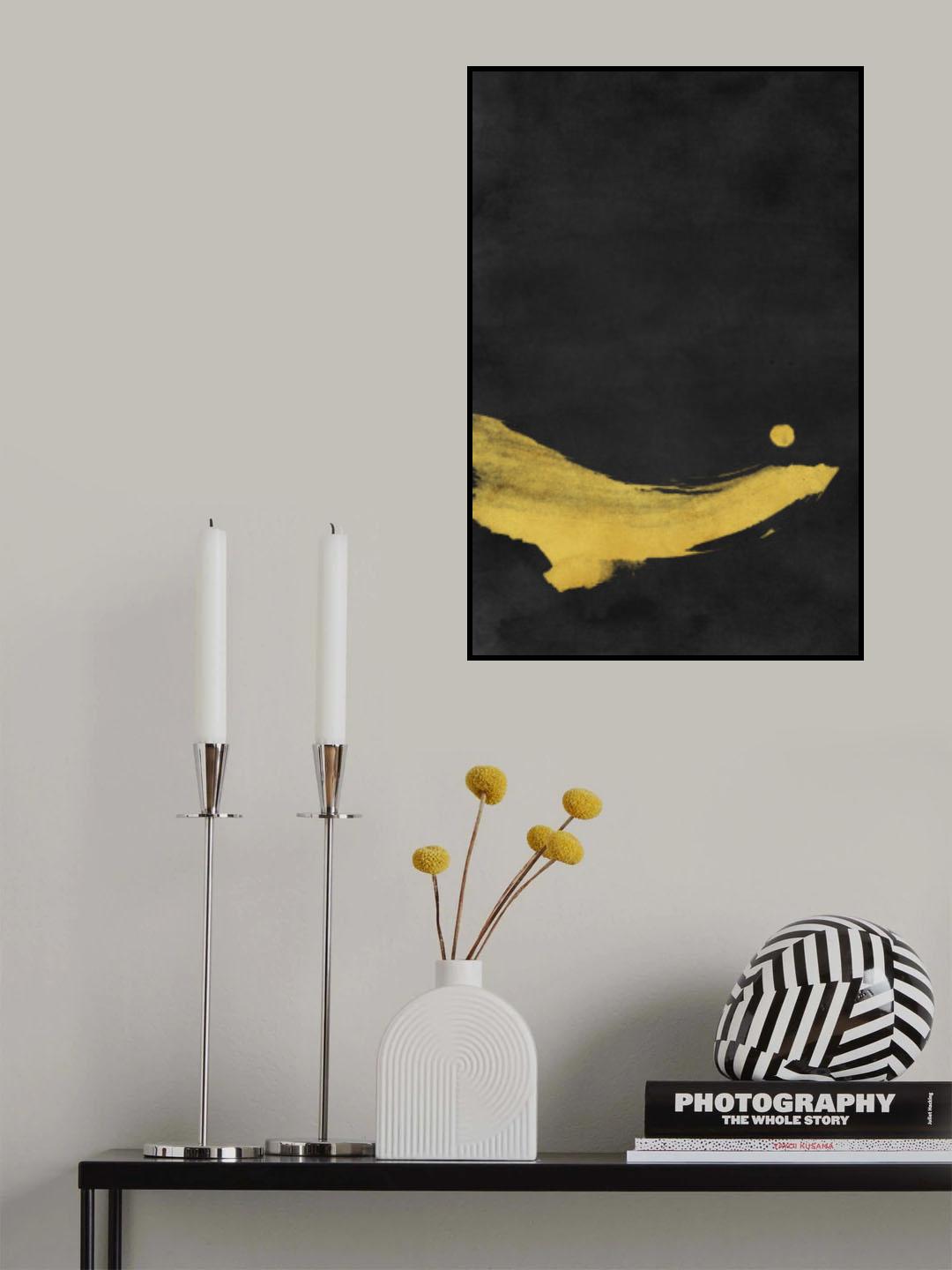 Minimal Landscape Black and Yellow 02 Poster och Canvastavla