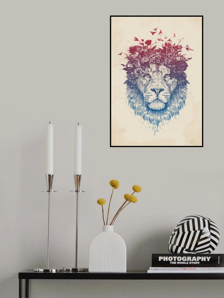 Floral lion Poster och Canvastavla