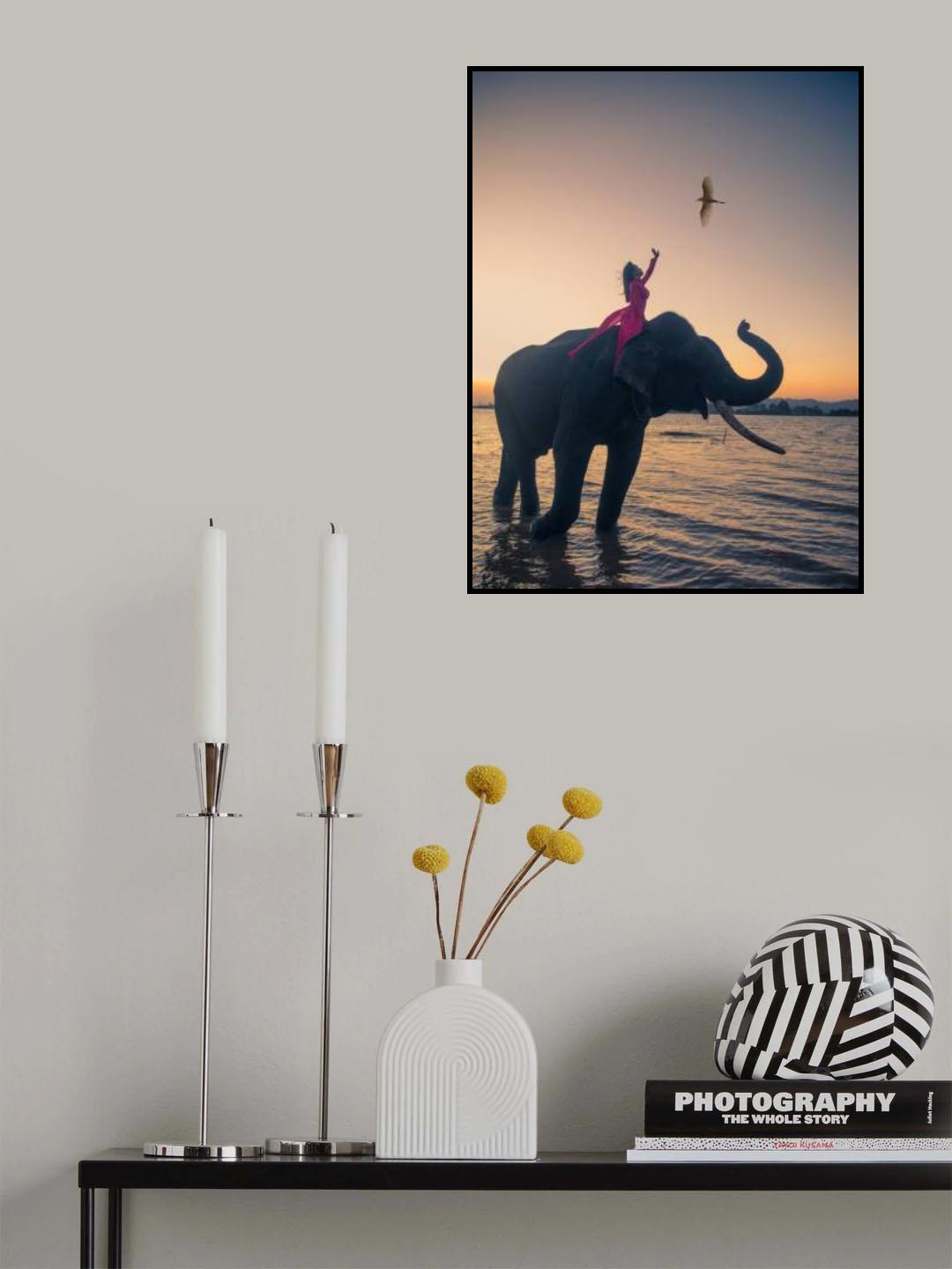 Sunset at Lak lake Poster och Canvastavla