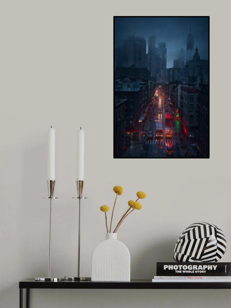 Raining China Town Poster och Canvastavla
