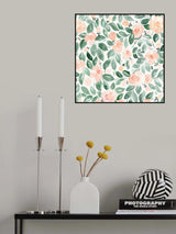 Miriam flowers in coral Poster och Canvastavla