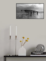 old pier and dramatic landscape Poster och Canvastavla