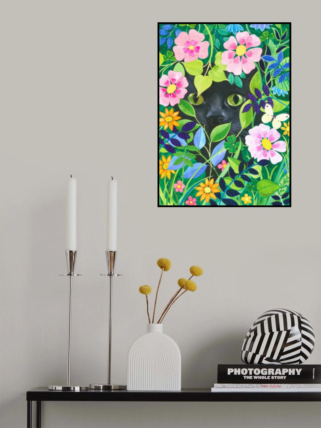 Secret Garden Hidden Cat Art Poster och Canvastavla