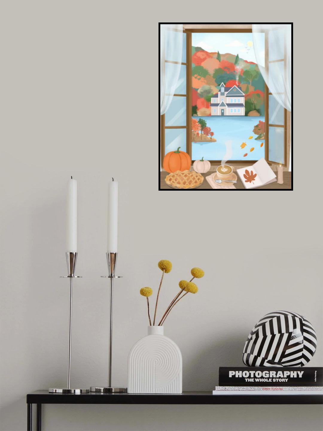 Autumn Cottage Poster och Canvastavla