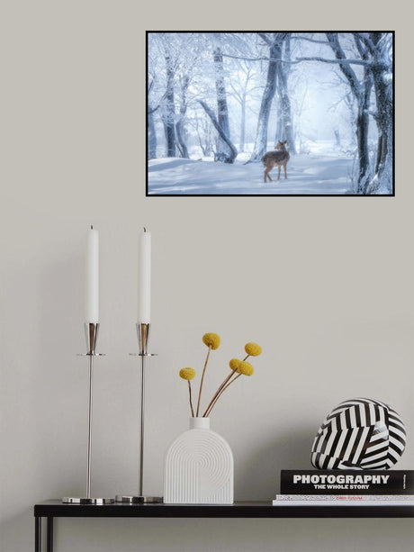 The Sika Deer in the Snowy Forest Poster och Canvastavla