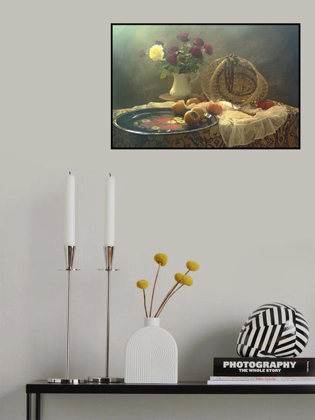 Still Life with tray and Roses Poster och Canvastavla