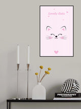 Pink Cat Poster och Canvastavla