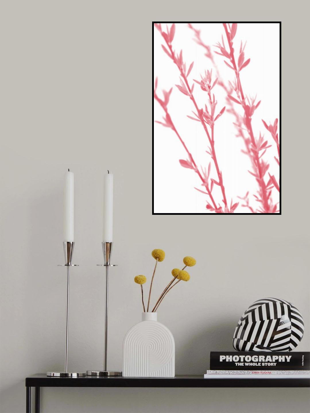 Pink dainty branch Poster och Canvastavla