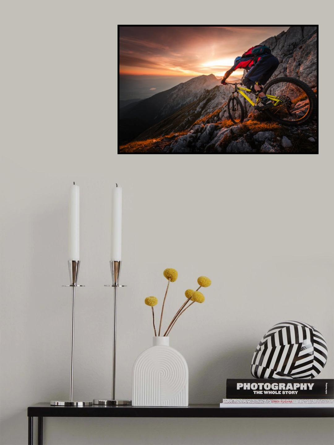 Golden hour high alpine ride Poster och Canvastavla