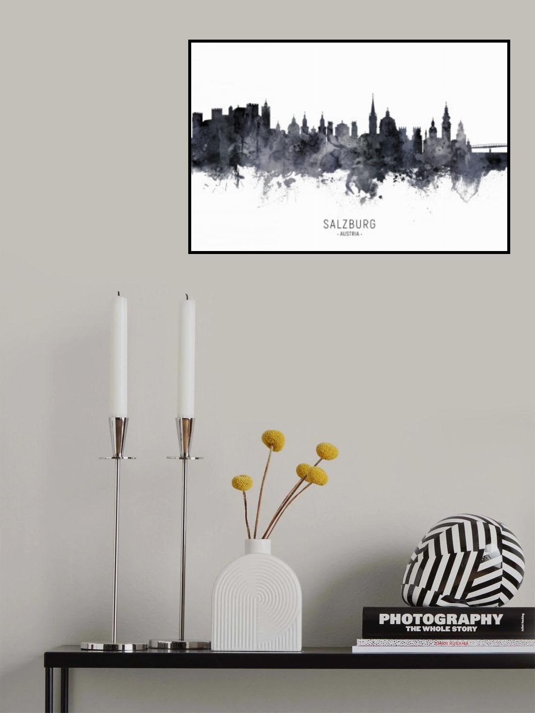 Salzburg Austria Skyline Poster och Canvastavla