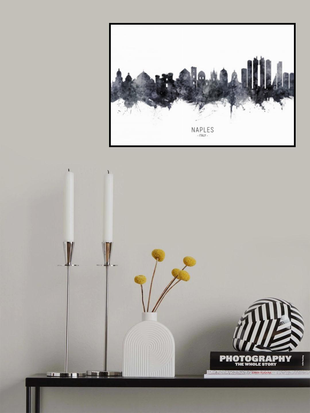 Naples Italy Skyline Poster och Canvastavla