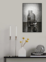 Still life with two bottles and a glass Poster och Canvastavla