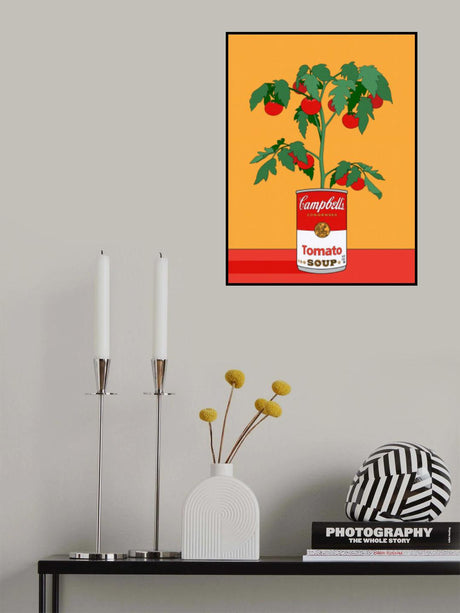 Campbells Soup Tomato Plant Retro Illustration Poster och Canvastavla