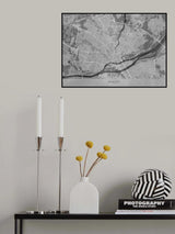 Gray vintage map of Nantes France Poster och Canvastavla