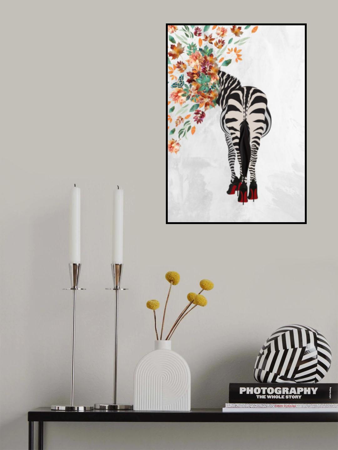 Zebra Flower Head 01 Poster och Canvastavla