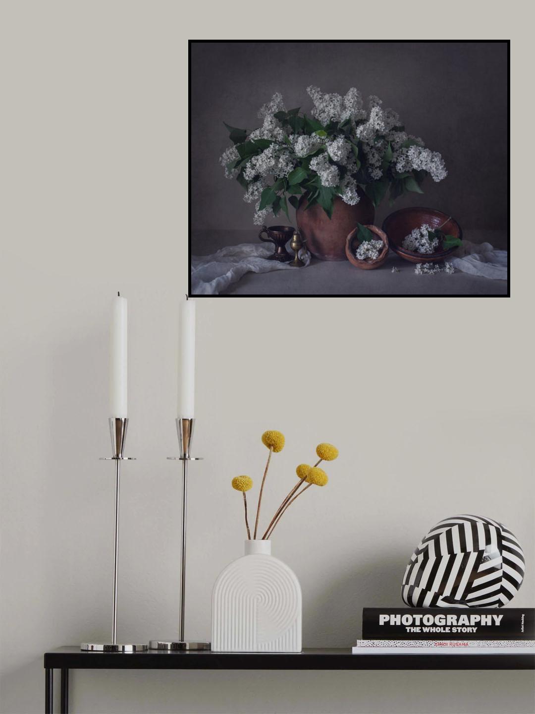 Still life with white lilac Poster och Canvastavla