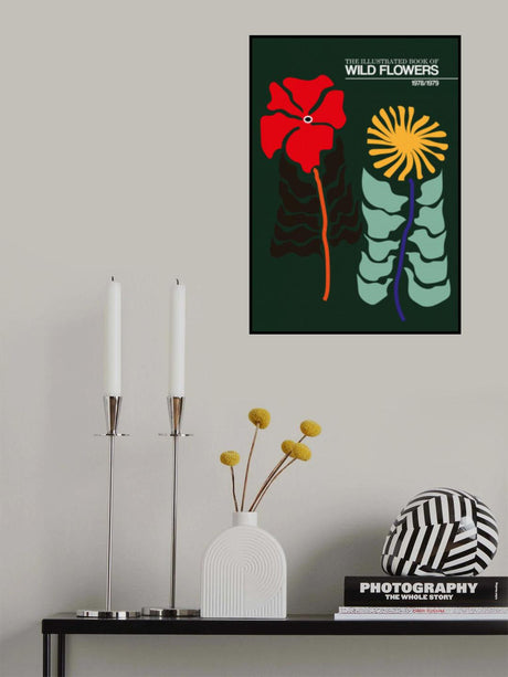 The Illustrated Book Of Wild Flowers Vol.2 Green Poster och Canvastavla