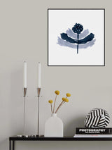 Happy Floral Black White Poster och Canvastavla