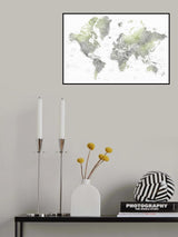 Detailed world map with cities, Hollace Poster och Canvastavla
