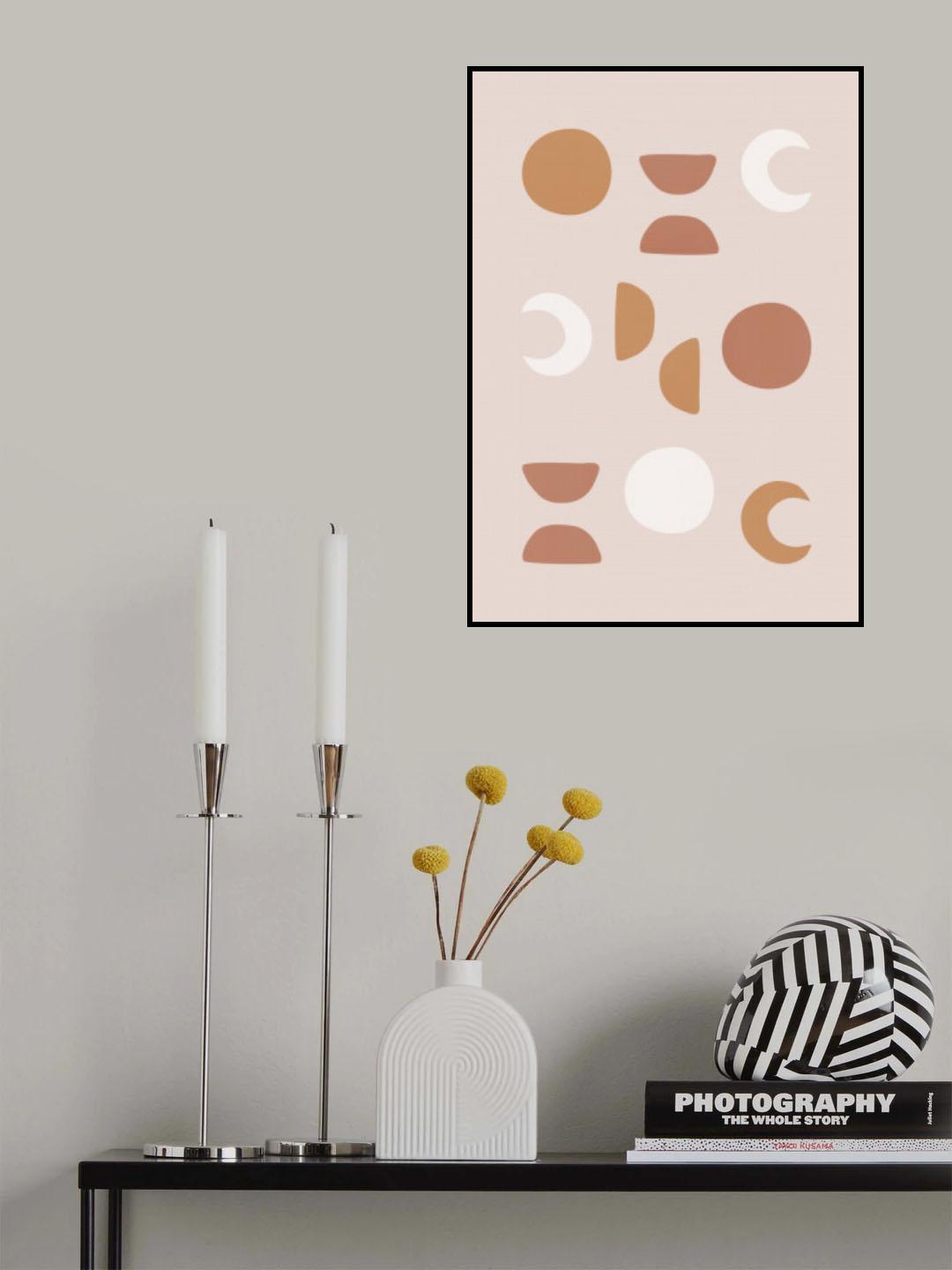 Blush Moon Phases Poster och Canvastavla
