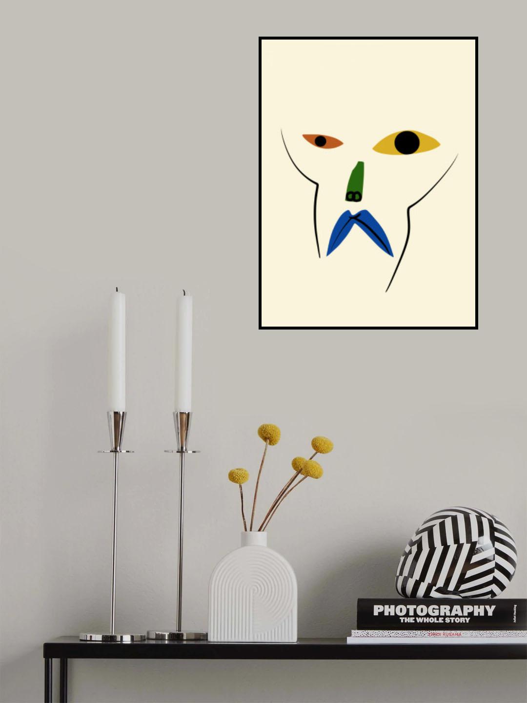 Lines and Cut Out Minimalist Portrait Poster och Canvastavla