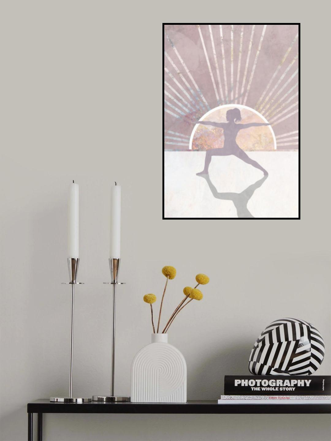 Pink Gold Sun Yoga 7 Poster och Canvastavla