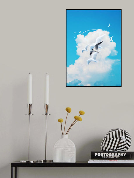 Fly Free Birds Cloud Poster och Canvastavla