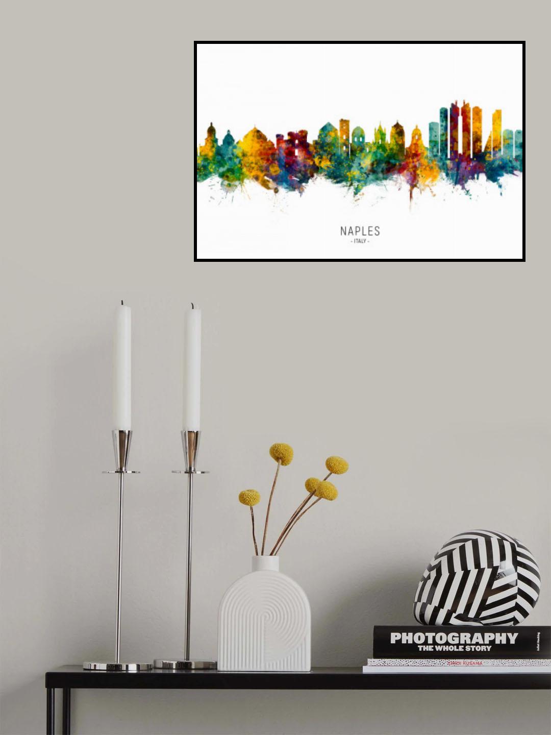 Naples Italy Skyline Poster och Canvastavla