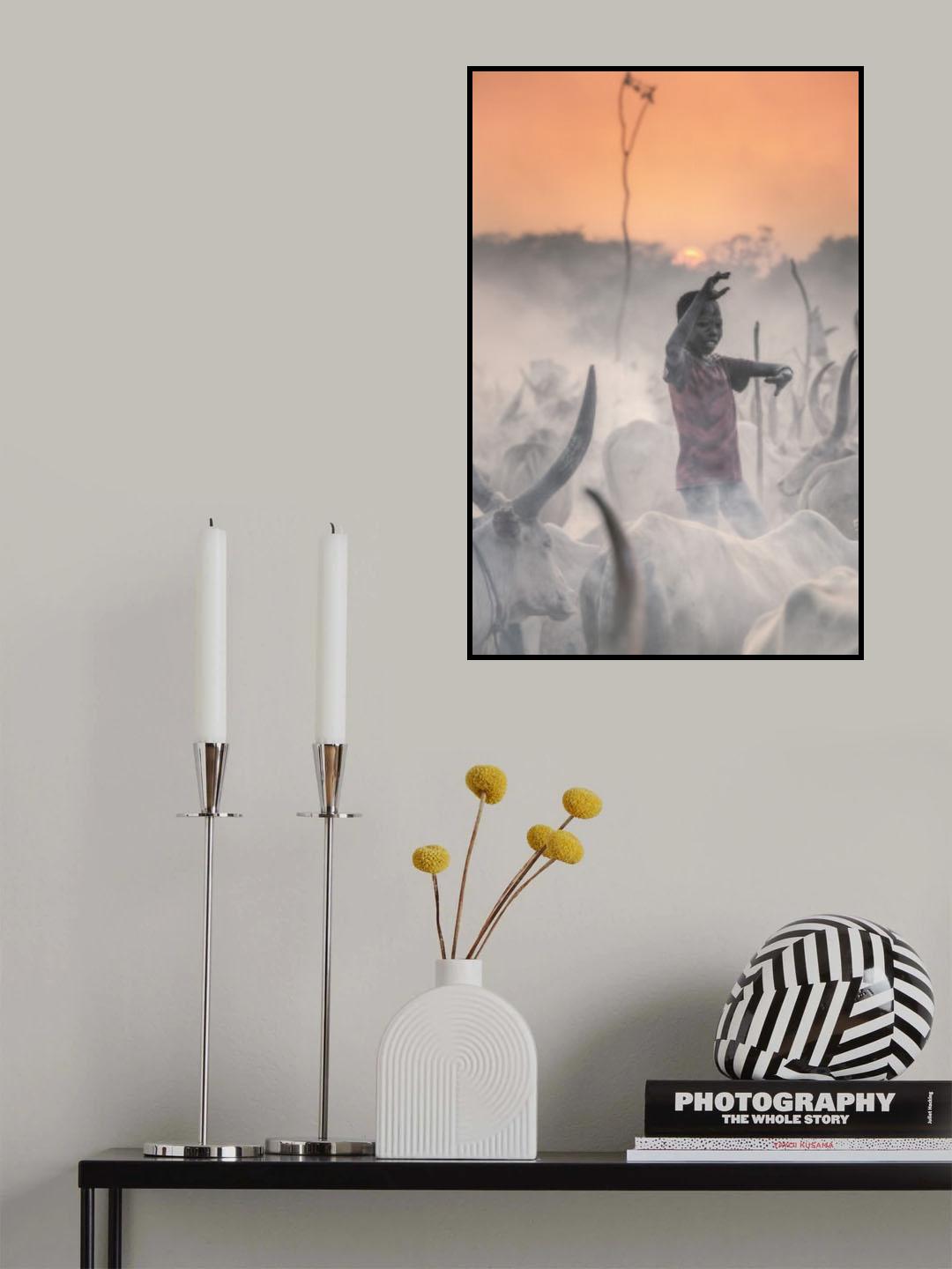 Perched above my cattle Poster och Canvastavla
