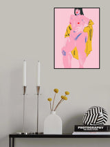 Pink &amp; Yellow Nude Poster och Canvastavla